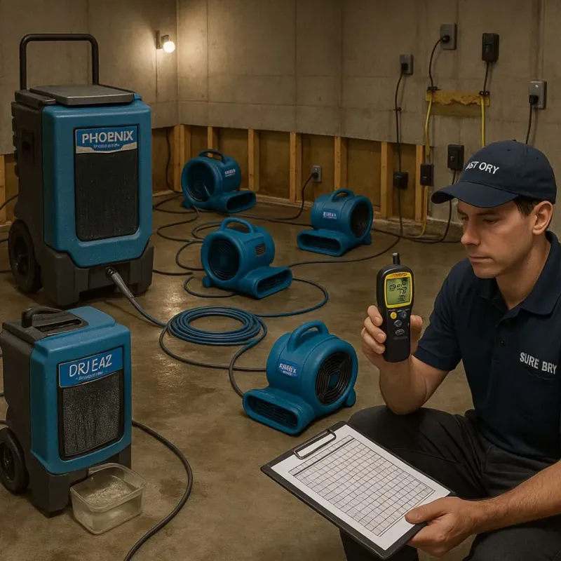 Structural Drying and Dehumidification process in Meadow Vista, CA